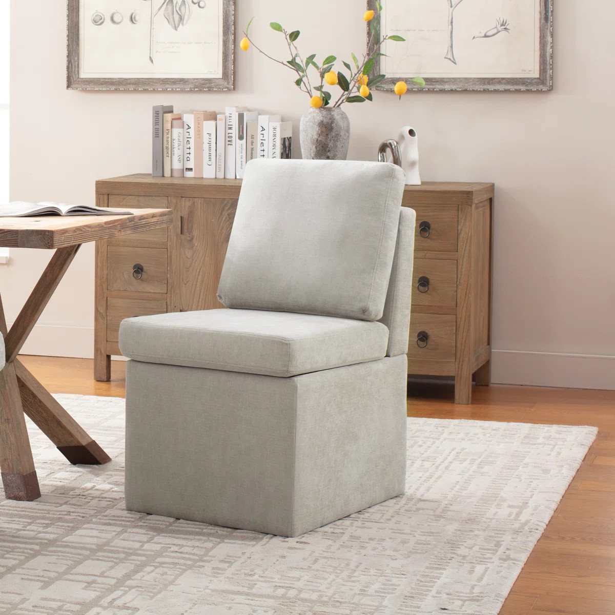 Harriotte Upholstered Side Dining Chair with storage space | Wayfair North America