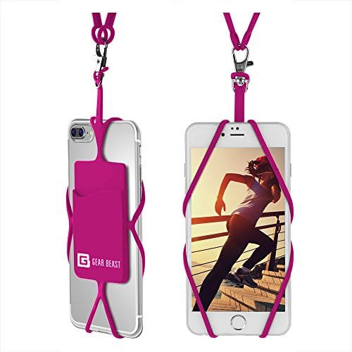 Gear Beast Cell Phone Lanyard - Universal Neck Phone Holder w/ Card Pocket and Silicone Neck Stra... | Amazon (US)
