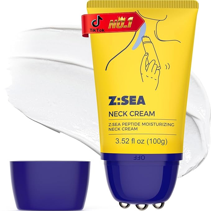 Z:SEA Neck Firming Cream with Roller, Anti-Aging, Smooths Neck Wrinkles, Improves Crepey Skin, Li... | Amazon (US)