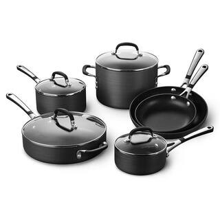 Calphalon 10-Piece Nonstick Aluminum Kitchen Cookware Set with Stay-Cool Handles, Black | The Home Depot