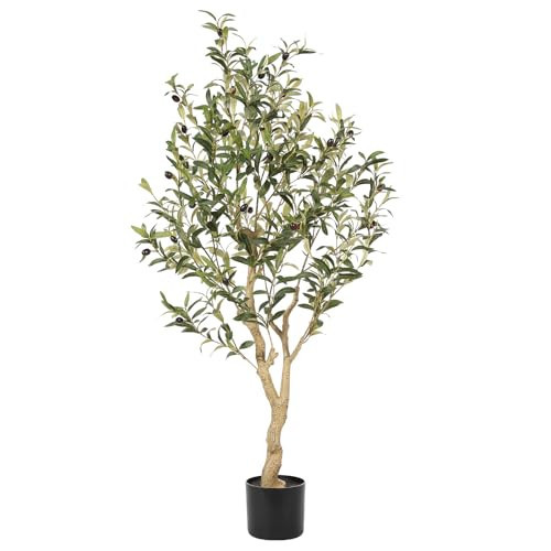 Realead Faux Olive Tree 4ft - Realistic Indoor Olive Tree Plants - Fake Olive Tree with Thick Trunk and Lifelike Fruits - Artificial Olive Trees for Modern Home Office Decor Indoor | Amazon (US)
