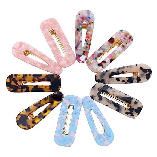10 Pcs Acrylic Resin Hair Barrettes Fashion Geometric Alligator Hair Clips for Women and Ladies H... | Amazon (US)