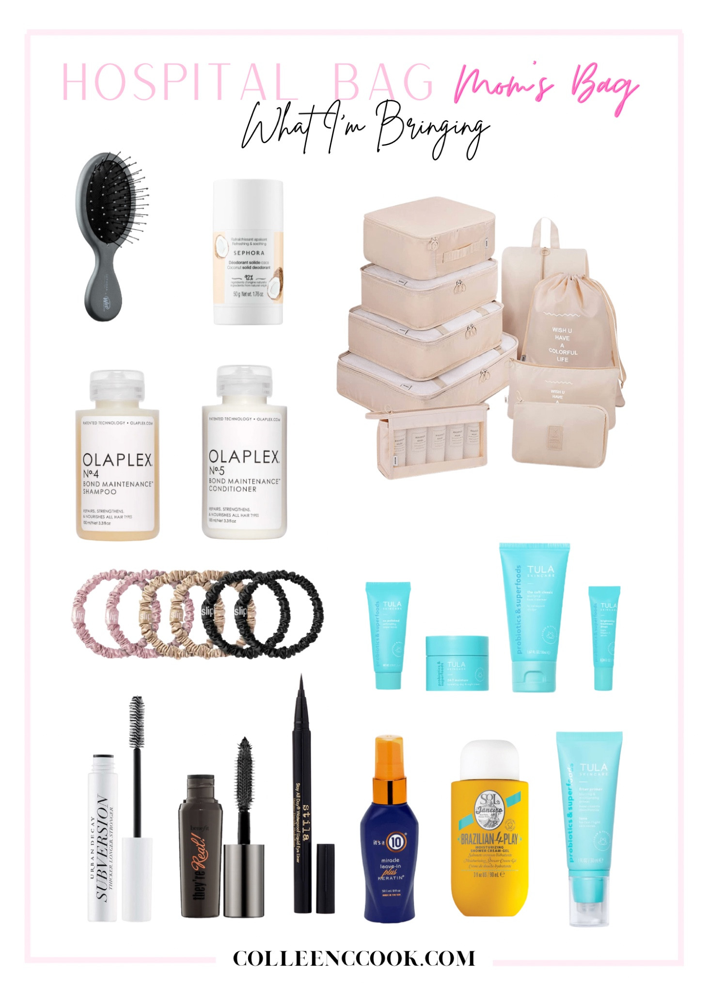 Mom hospital bag toiletries 