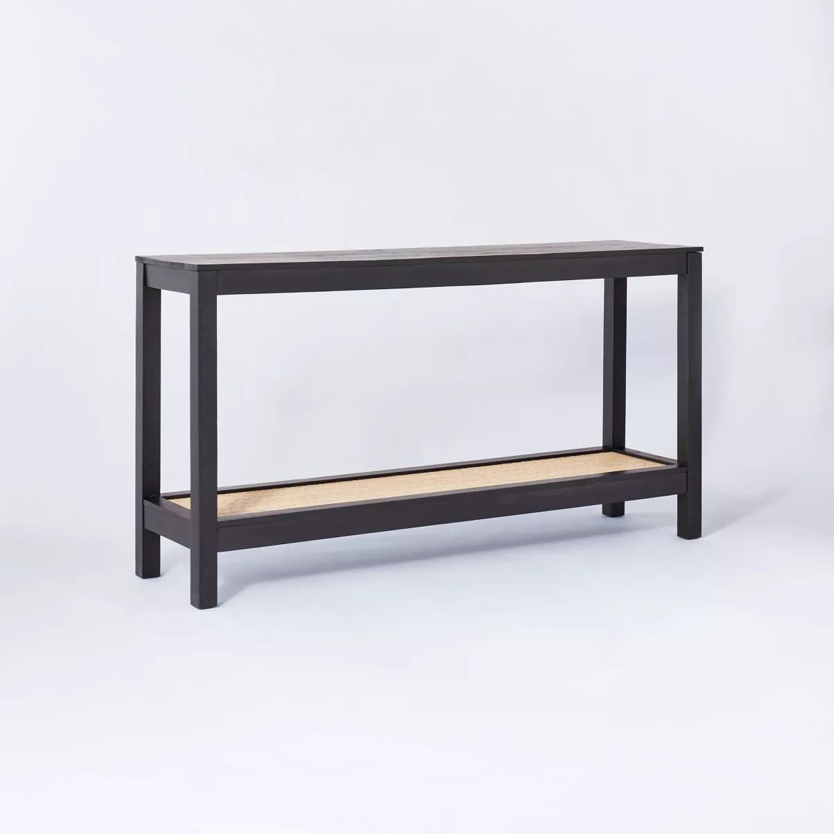 Console Table with Woven Rattan Shelf Black - Threshold™ designed with Studio McGee | Target