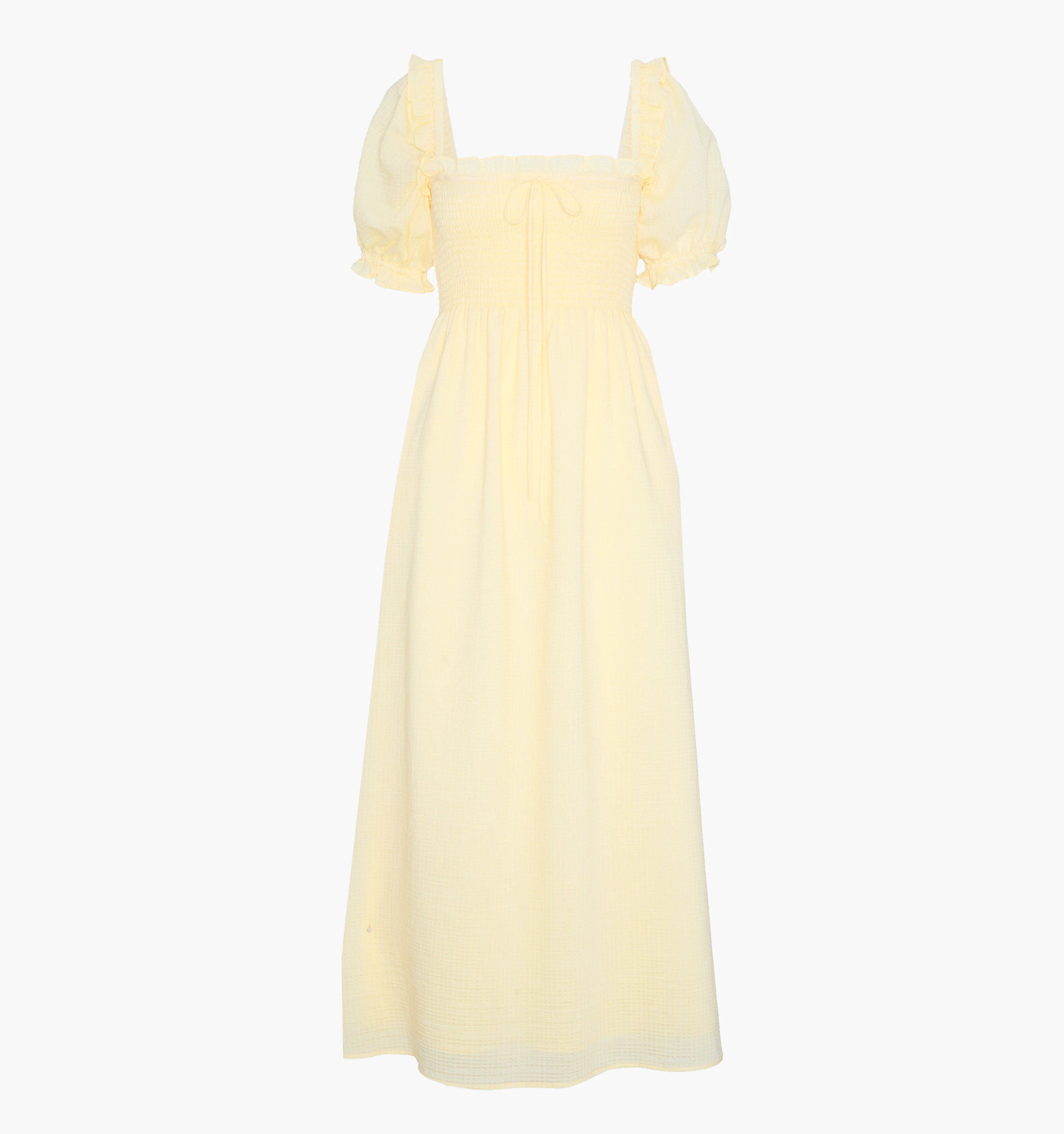 The Scarlett Midi Nap Dress | Butter Yellow Tonal Seersucker / L | ® | Hill House Home | Hill House Home US