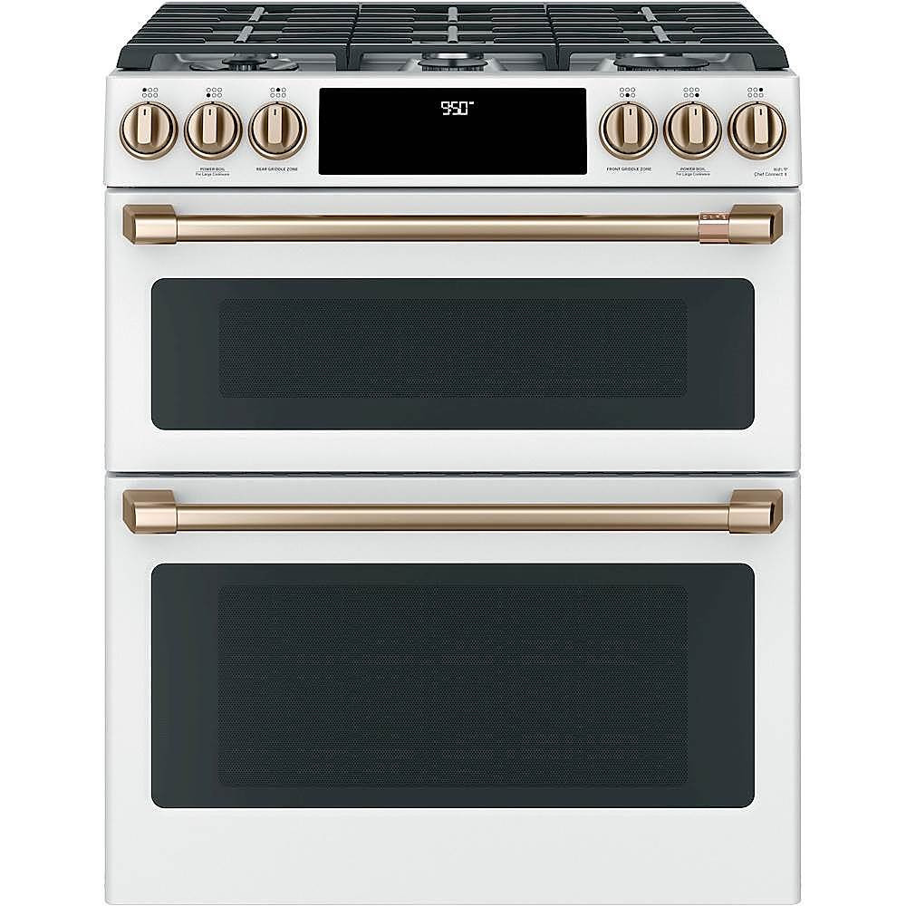 Café - 7 Cu. Ft. Self-Cleaning Slide-In Double Oven Dual Fuel Convection Range, Customizable - Matte White | Best Buy U.S.