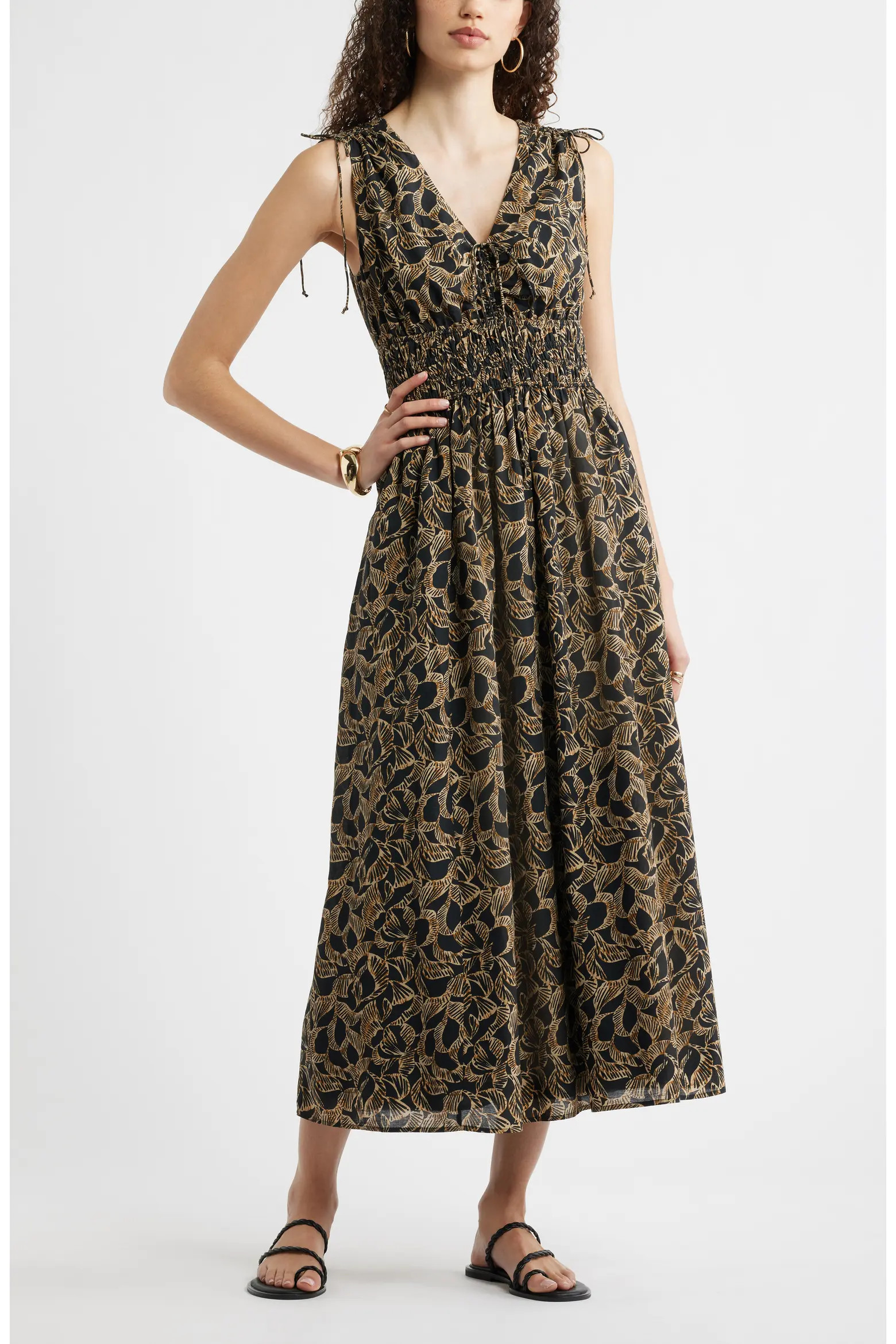 Print Smocked Waist Sleeveless Maxi Dress (Women) | Nordstrom | Nordstrom