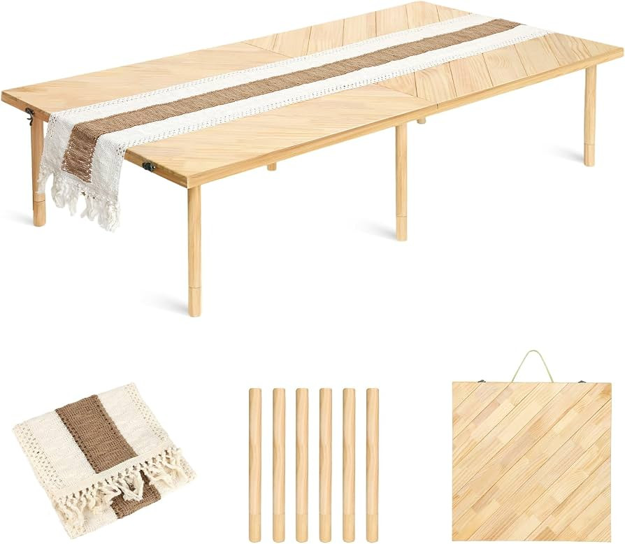 Folding Picnic Table 60x30, Low Floor Table for 6-8 | Amazon (US)