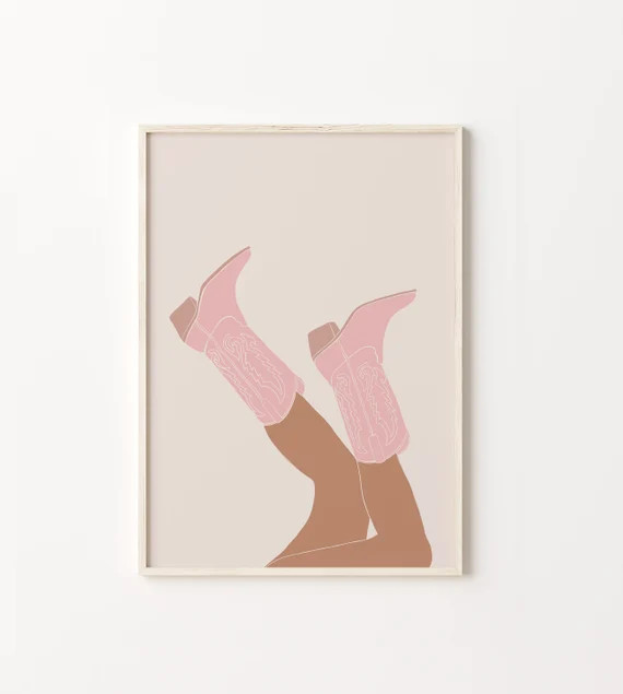 Pink Cowgirl Printable Wall Art Pink Western Wall Art - Etsy | Etsy (US)