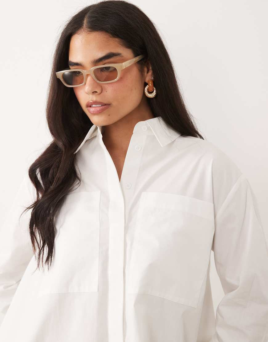 ASOS DESIGN a-line oversized shirt in white | ASOS (Global)
