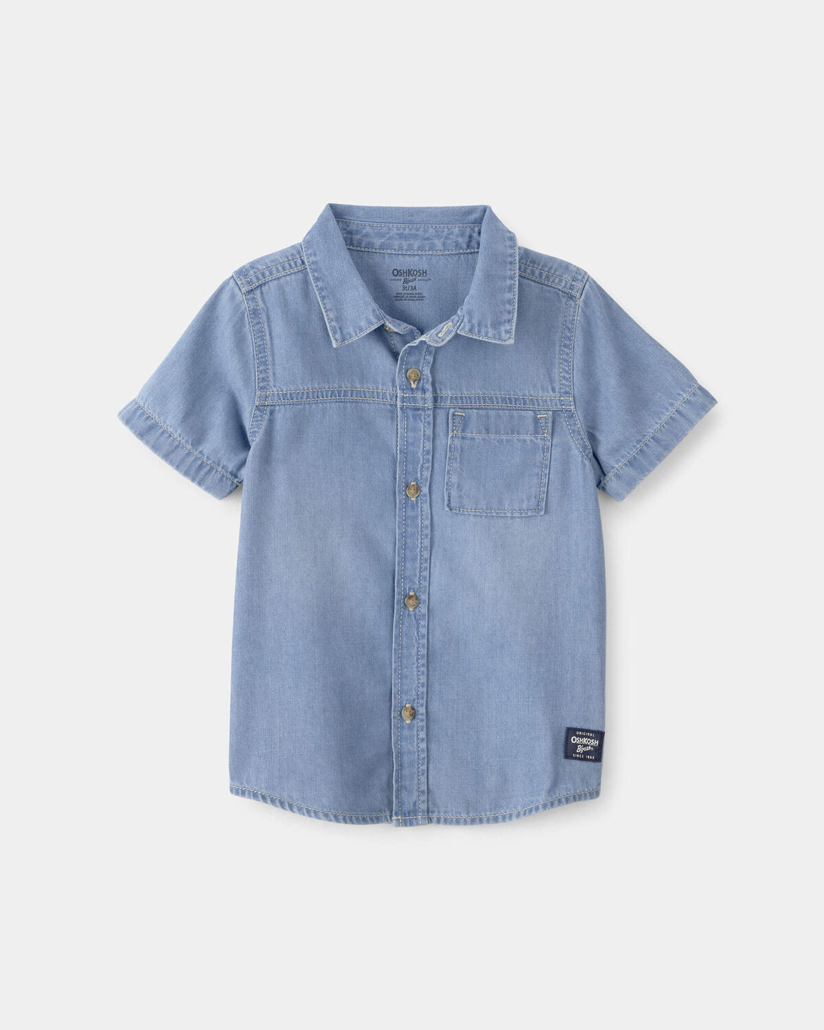 Toddler Boy Denim Button-Down Shirt - Blue | Carter's Inc