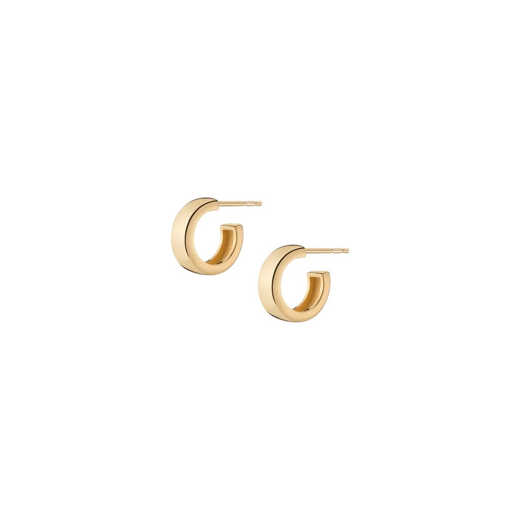 Gold Square Edge Hoops Small | AUrate New York