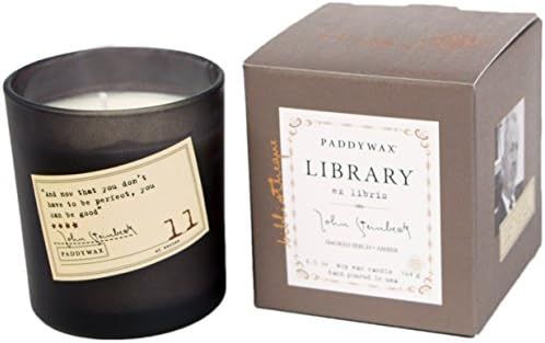 Paddywax Library Collection John Steinbeck Scented Soy Wax Candle, 6.5-Ounce, Smoked Birch & Ambe... | Amazon (US)