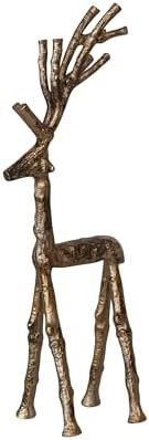 Creative Co-Op Cast Aluminum Twig Deer Decor, Antique Gold Finish | Amazon (US)