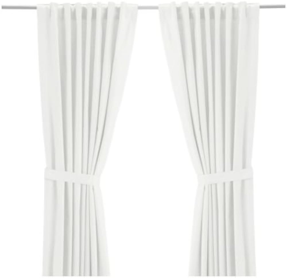 IKEA Ritva White Curtains Drapes 57 x 65 2 Panels Pair New with tie Backs | Amazon (CA)