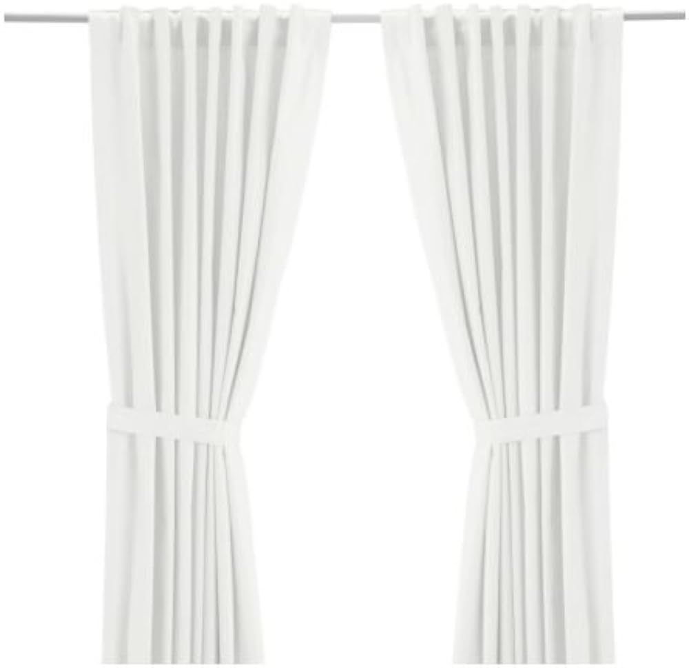 IKEA Ritva White Curtains Drapes 57 x 65 2 Panels Pair New with tie Backs | Amazon (CA)