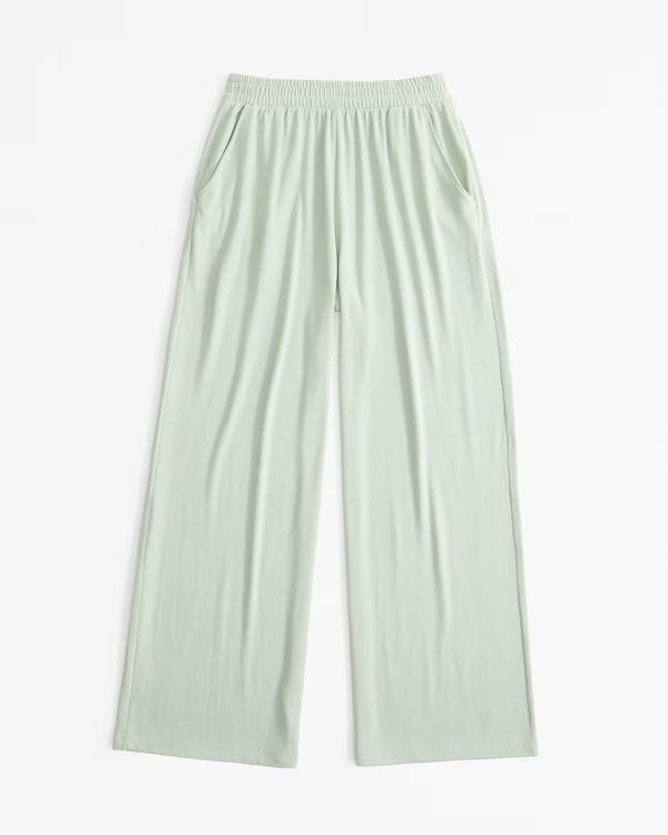 Women's Cozy Cloud Knit Wide Leg Pant | Women's Bottoms | Abercrombie.com | Abercrombie & Fitch (US)