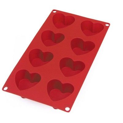 Lekue Silicone 6 Cavity Heart Baking Mold, Red | Target