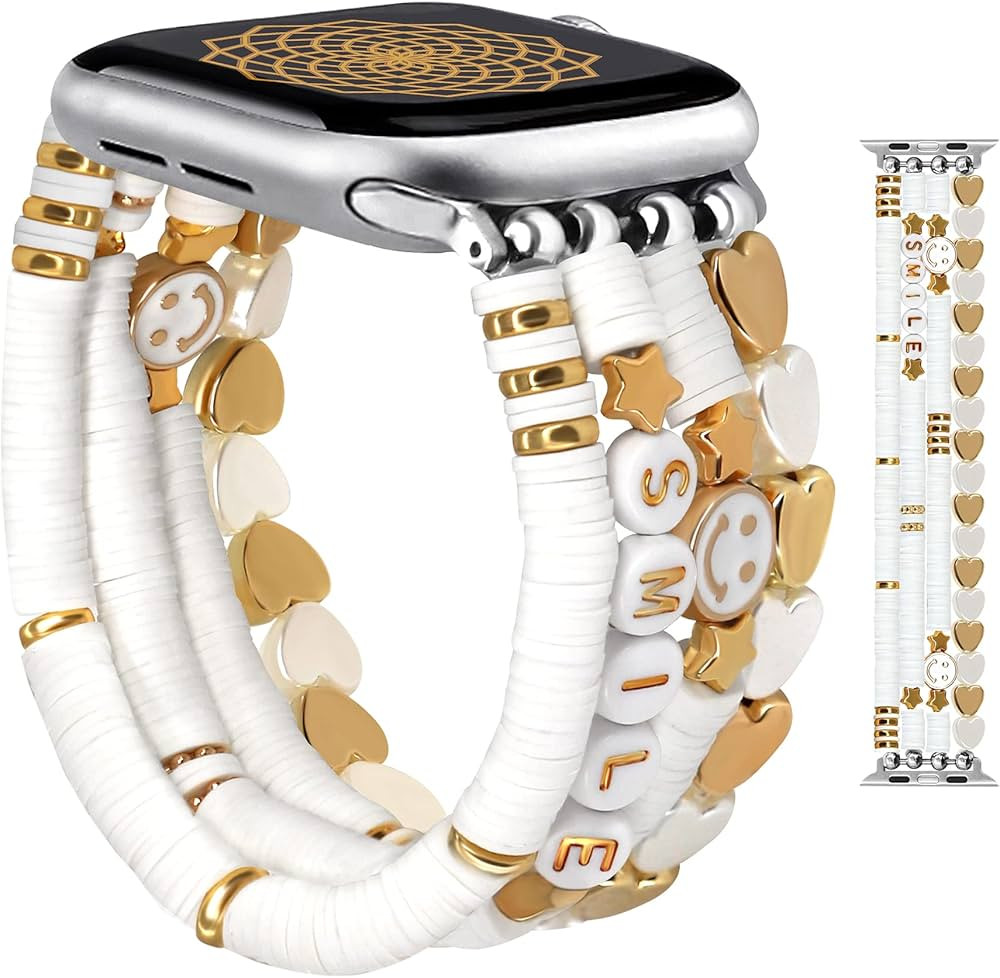 Amazon.com: JR.DM Beaded Bracelet Compatible with Apple Watch 40mm 38mm 41mm 42mm for Women, Cute... | Amazon (US)