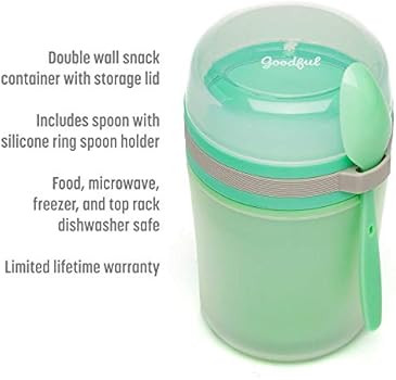 Goodful Double Wall Insulated Yogurt Container, Leak Proof Food Storage, Snack Container with Reu... | Amazon (US)