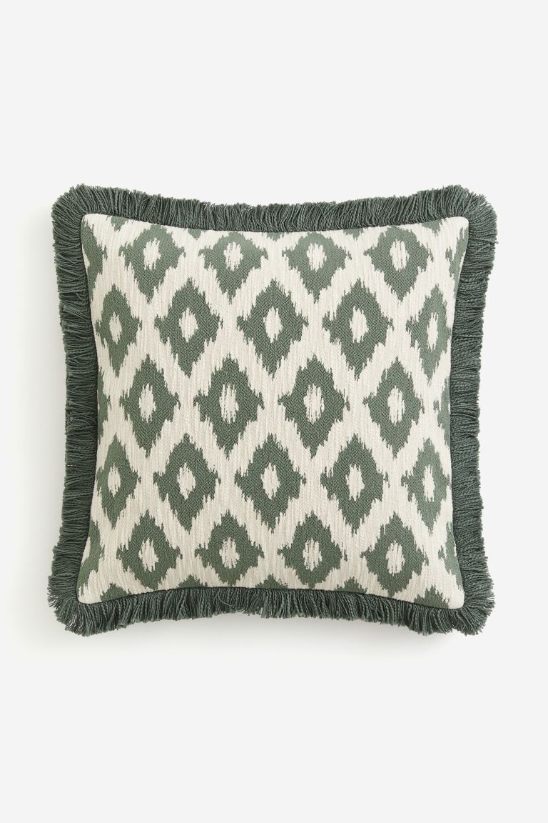 Jacquard-weave Cushion Cover - Green/patterned - Home All | H&M US | H&M (US + CA)
