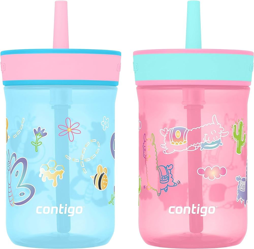 Contigo Leighton Kids Plastic Water Bottle, Spill-Proof Tumbler with Straw for Kids, Dishwasher S... | Amazon (US)