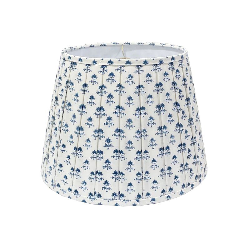 Box Pleated Indigo Floral Block Print Lamp Shade, Multiple Sizes and Patterns Available - Etsy | Etsy (US)