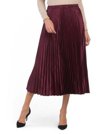 Satin Pleated Maxi Skirt | TJ Maxx