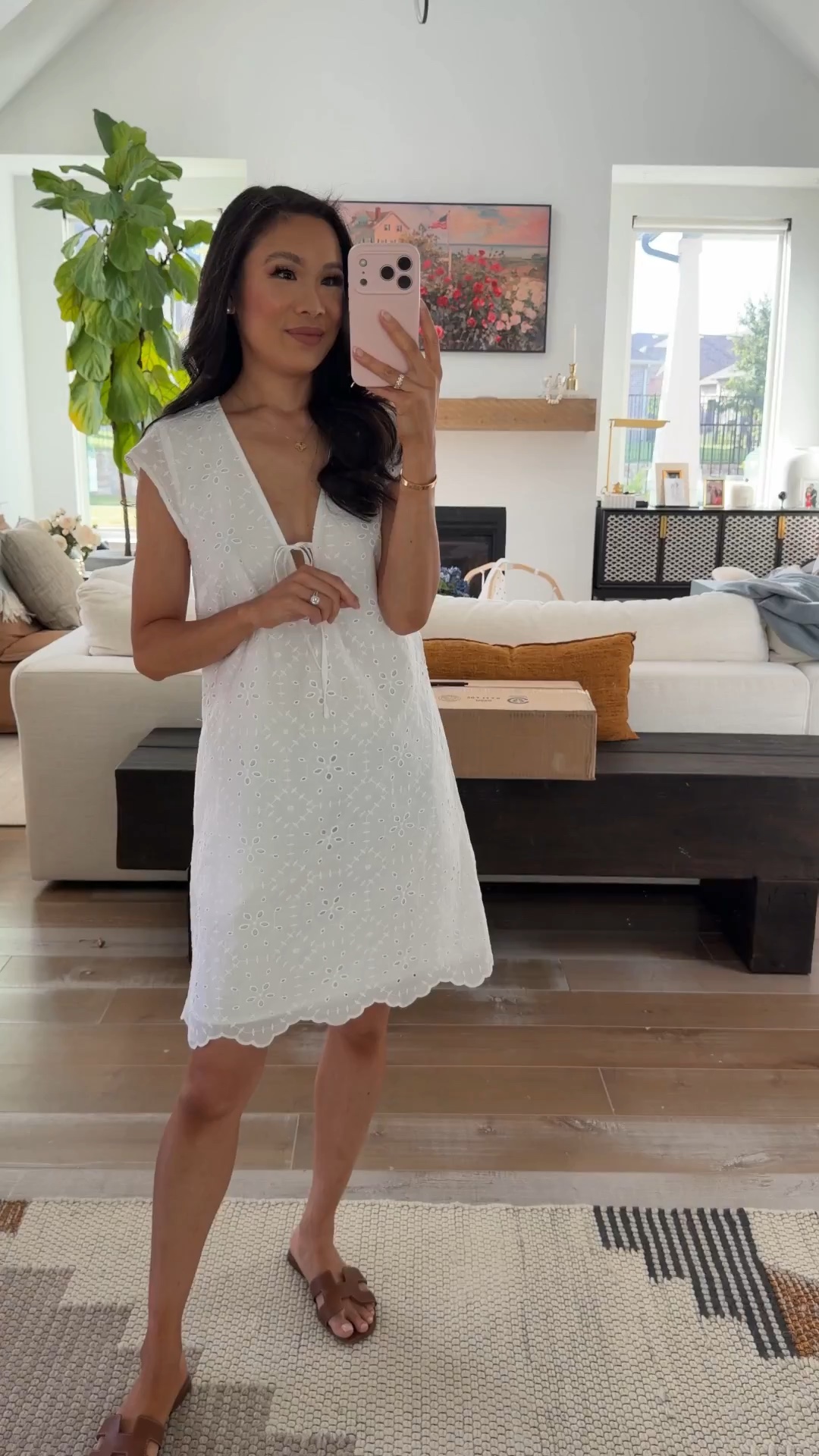 Eyelet dress perfect for summer! Fully lined, has roomy pockets and nursing friendly. Wearing size XS.

#LTKootd #LTKSeasonal #LTKSaleAlert