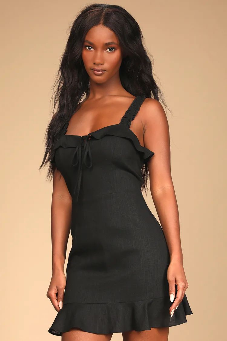 Days Like This Black Sleeveless Ruffled Mini Dress | Lulus (US)