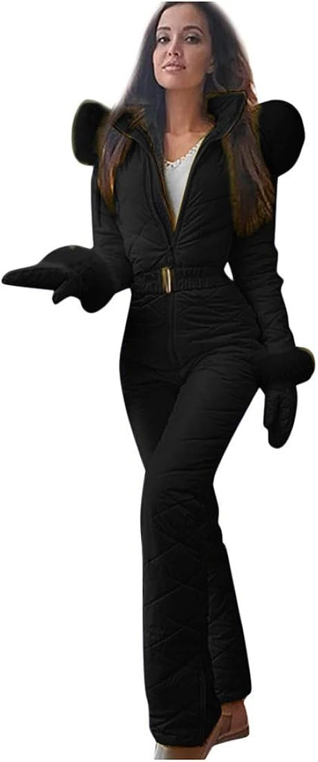 Womens One Piece Ski Suits Windproof Warm Winter Snowsuits Waterproof Sport Ski Outdoor Jumpsuit ... | Amazon (US)