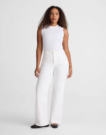 The Curvy Emmy Wide-Leg Jean in Tile White | Madewell
