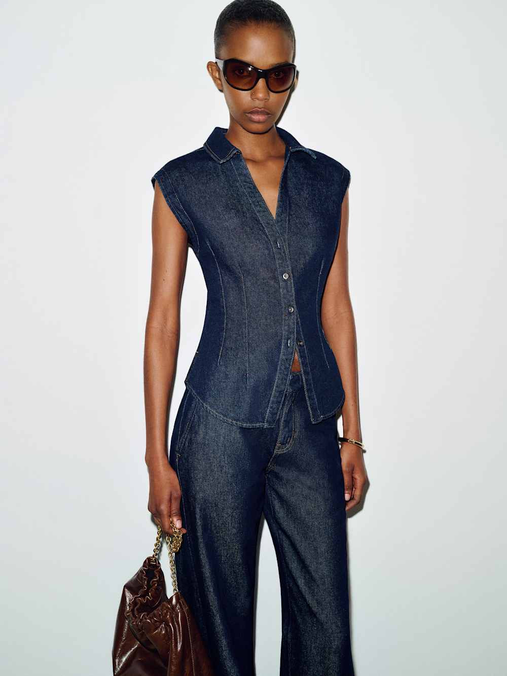 Veronica Denim Top | Reformation (Global)