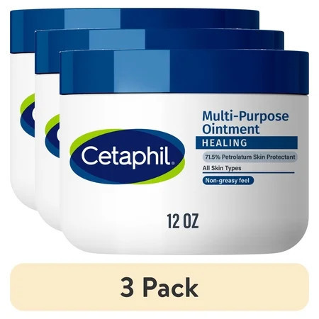 (3 pack) Cetaphil Healing Ointment for Dry, Chapped, Irritated Skin, Fragrance Free, 12 oz | Walmart (US)