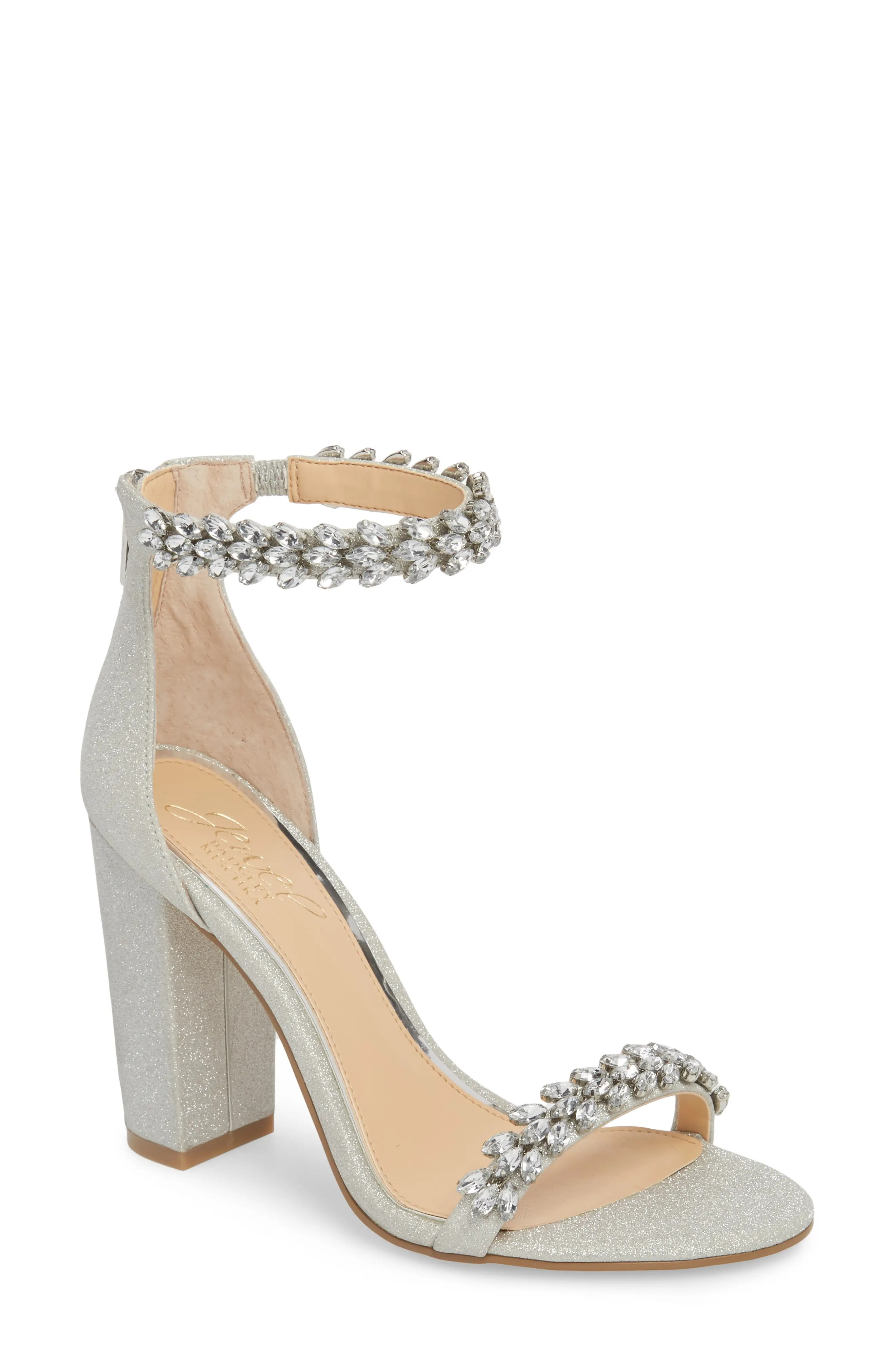 Women's Jewel By Badgley Mischka Mayra Embellished Ankle Strap Sandal | Nordstrom