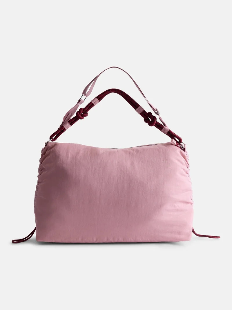 No Boundaries Women\u2019s Large Nylon Tote with Paracord Strap, Pink | Walmart (US)