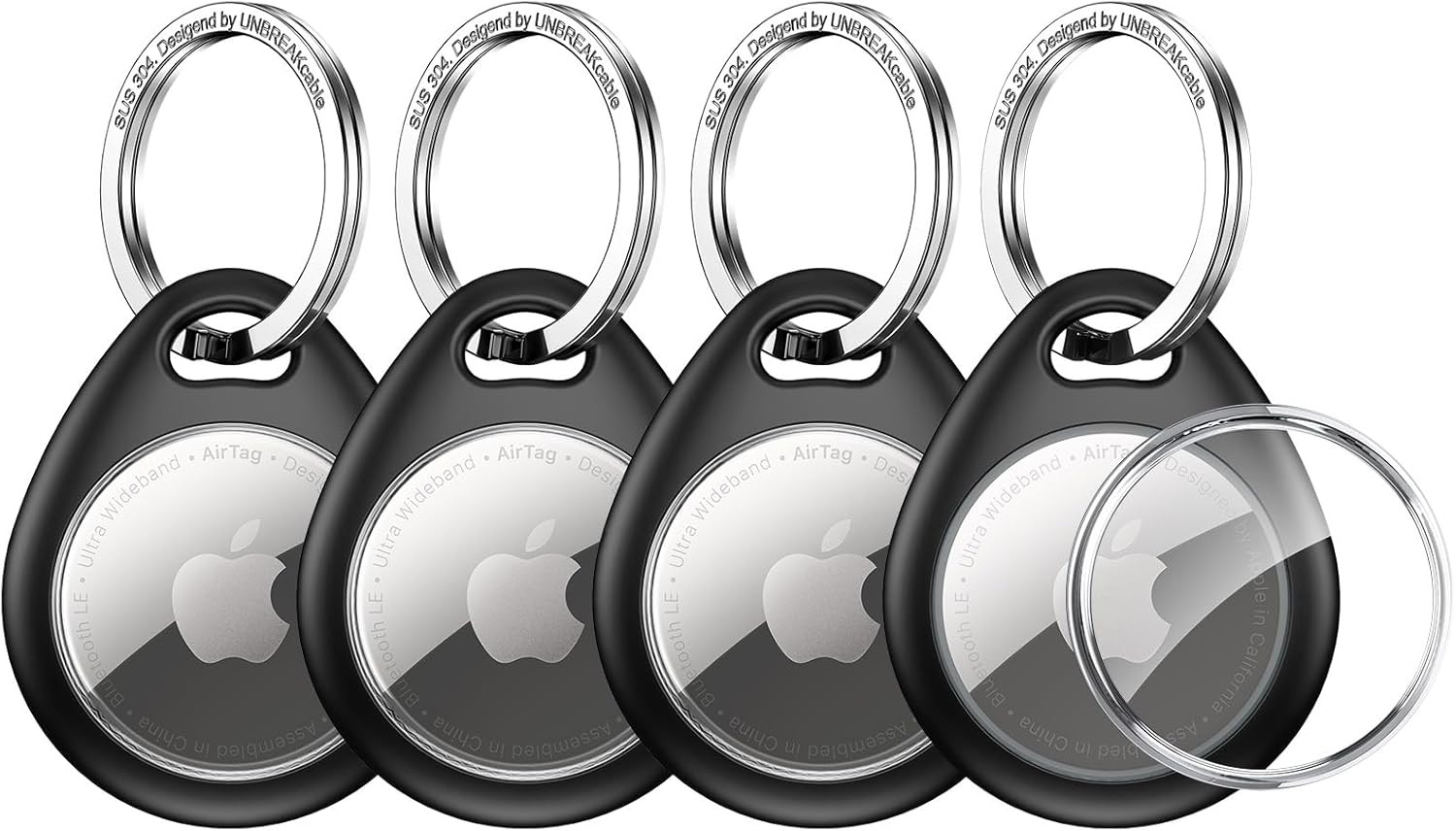 UNBREAKcable Holder for Apple AirTag 4 Pack [Hold Air Tag Securely] [Easy to Install] [Fit Tightl... | Amazon (US)