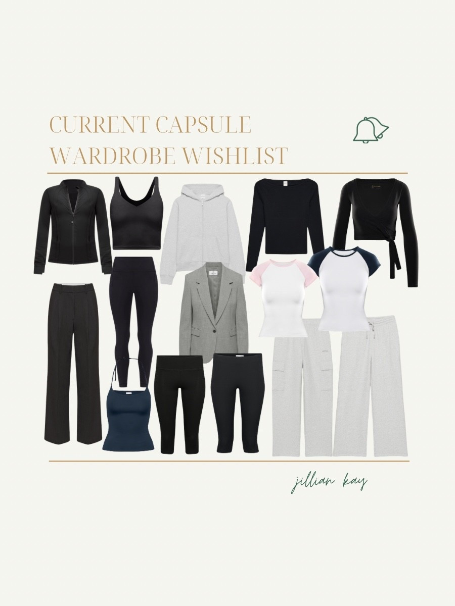 Current wishlist for staples in my wardrobe 🤍 

Pieces from @lululemon and @Aritzia 

Ig: @jkyinthesky

#style #styleinspo #wishlist #outfitinspo #wardrobeessentials #capsulewardrobe #aestheticstyle #lululemon #aritzia 


#LTKWorkwear #LTKActive #LTKootd