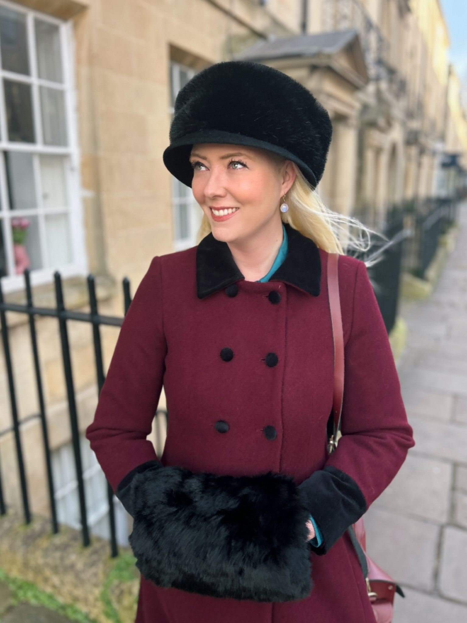 Winter outfit inspo! Wearing my classic burgundy princess-style coat by Monsoon - an affordable version of the Catherine Walker gems Princess Kate has worn and I partnered with a faux fur hat and muff to ramp up the royal vibes! As we approach the final days of January, I’ve hunted out the best burgundy pieces in the sale! 

#LTKFashionMonth #LTKsale #LTKuk