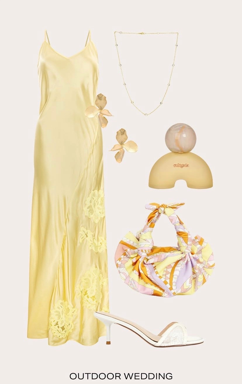 Outdoor wedding 💛

#wedding #dress #sandals #bag #jewelry perfume yellow

#LTKWedding #LTKgrwm #LTKootd