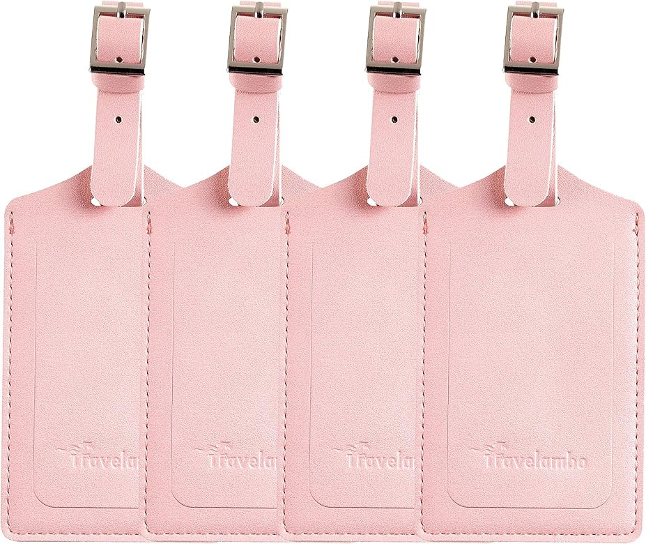4 Pack Leather Luggage Travel Bag Tags by Travelambo | Amazon (US)