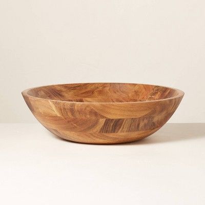 160oz Wood Salad Serving Bowl Brown - Hearth &#38; Hand&#8482; with Magnolia | Target