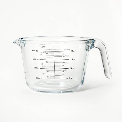 4 Cup Glass Measuring Cup Clear - Figmint™: Borosilicate, Microwave & Dishwasher Safe, 32oz Capacity | Target