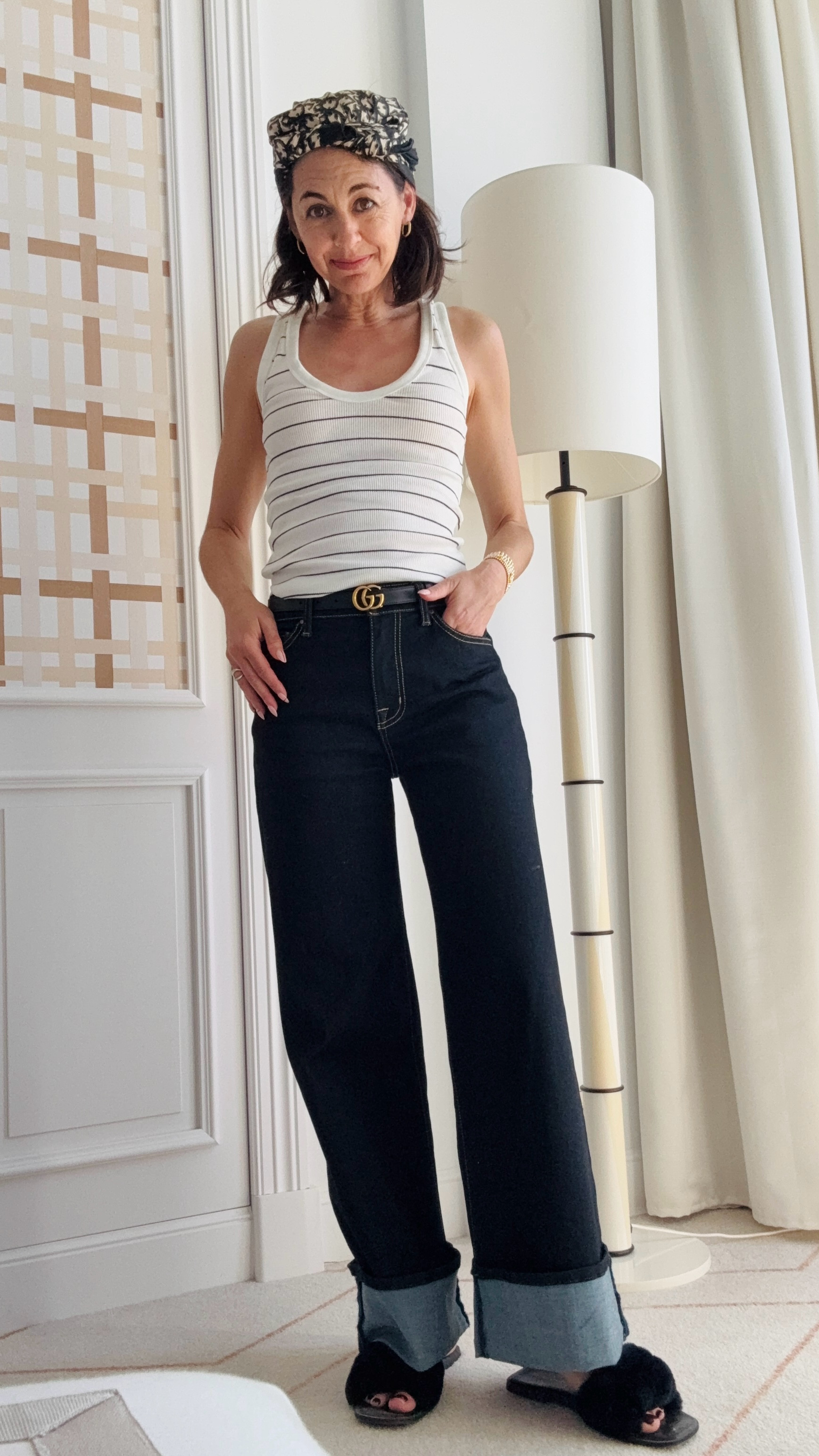 #hathair
I’ve been wearing a hat everyday. Truthfully it’s because I don’t want to fix my hair. It’s sunny here so the wool caps I wore in Paris aren’t cutting in Canes so instead I’m styling my scarf as a hat. 

This is easy to do with any square scarf approximately 38” 