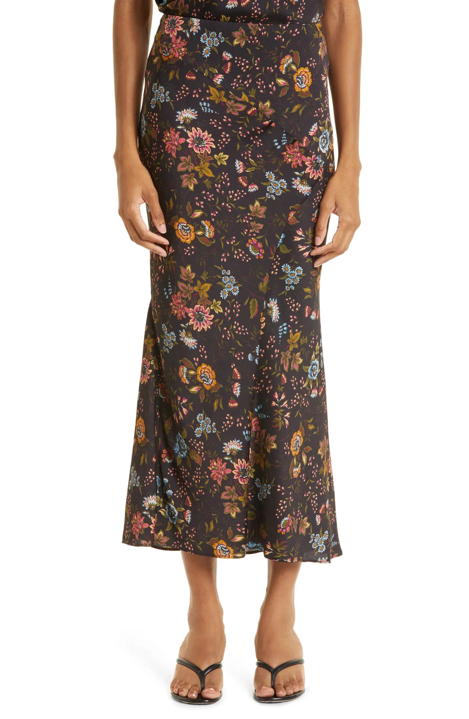 Clover Floral Silk Blend Skirt | Nordstrom