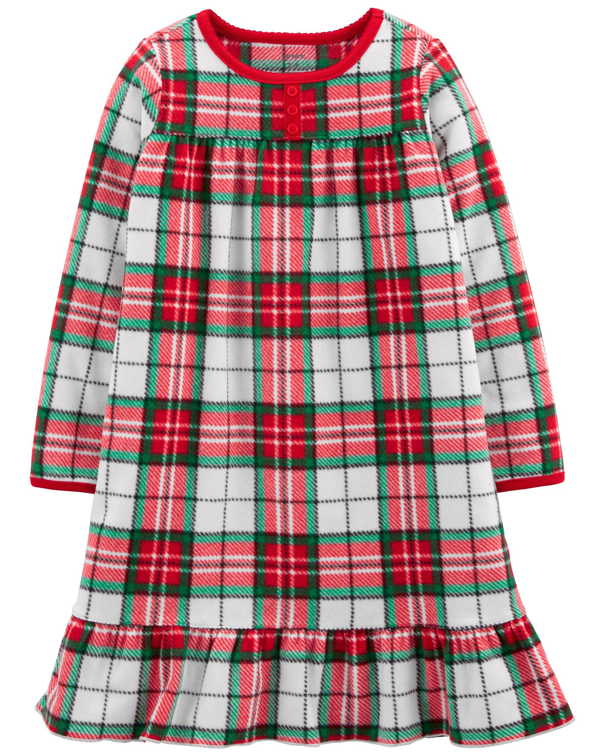 Christmas Plaid Fleece Nightgown | Carter's