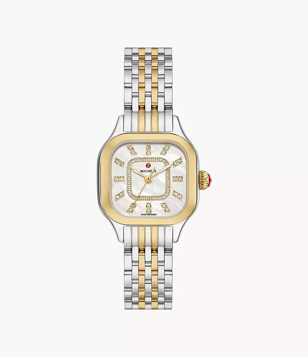 Meggie Two-Tone 18K Gold-Plated Diamond Dial Watch | Michele Watches