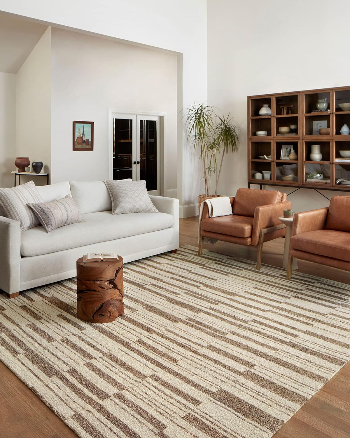 Chris Loves Julia x Loloi Polly Collection POL-04 Beige / Tobacco 7'-9" x 9'-9" Area Rug | Amazon (US)