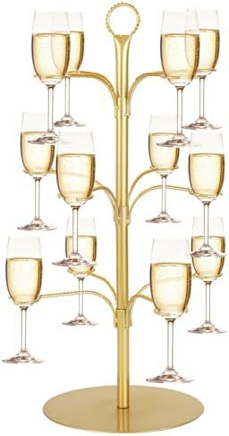 Cocktail Tree Stand for Drinks Champagne Tower Wine Glasses Holder, 3 Tier 12 Holders, Bar Home D... | Amazon (US)