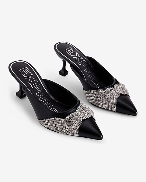 Rhinestone Twist Upper Mid-heeled Pumps | Express
